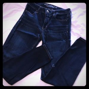 AE Dark Rinse Skinny Jeggings size 8